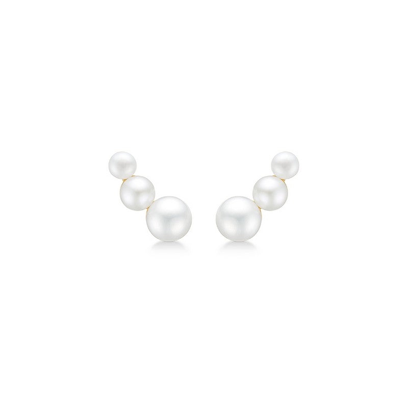 Daisy ørestikker fra Mads Z i 8 kt guld med 6 hvide perler, White Label kollektion.